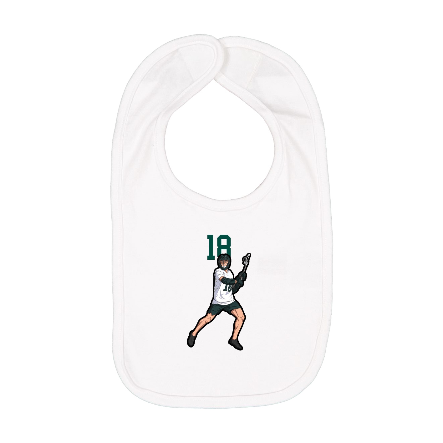 Infant Bib — Number Top in White