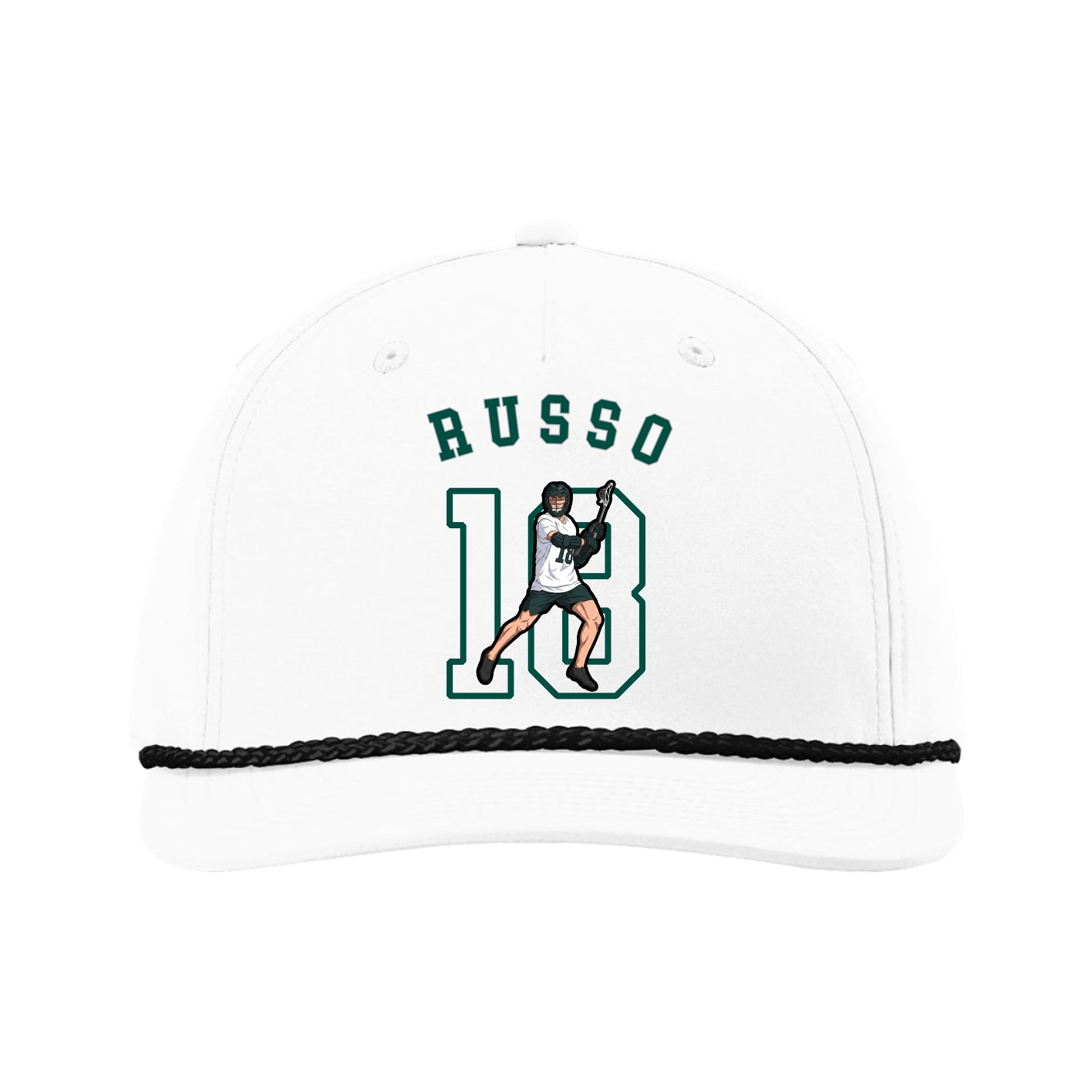 Five-Panel Classic Rope Cap — Shirsey Arch in White