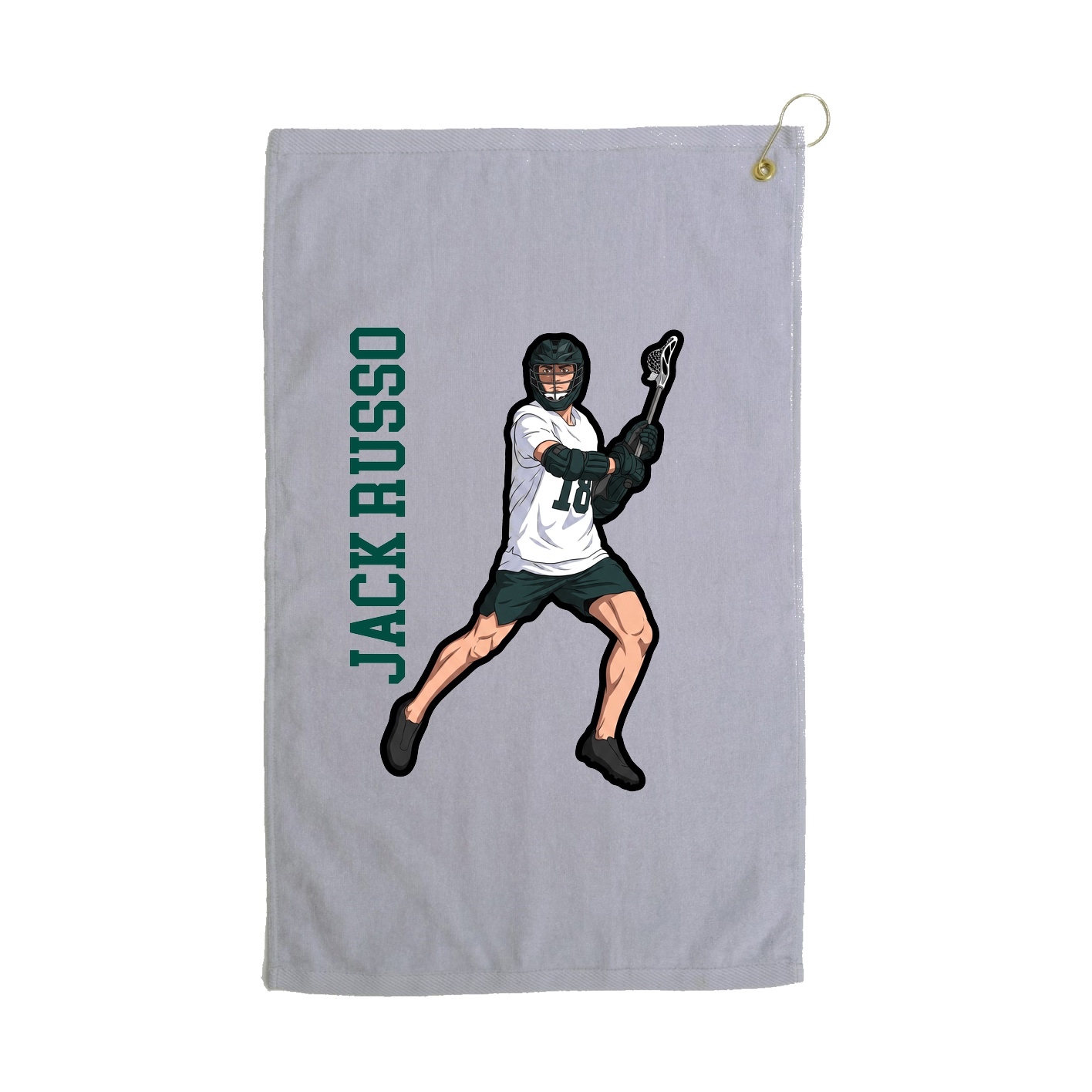 Golf Towel — Name Vertical in Grey