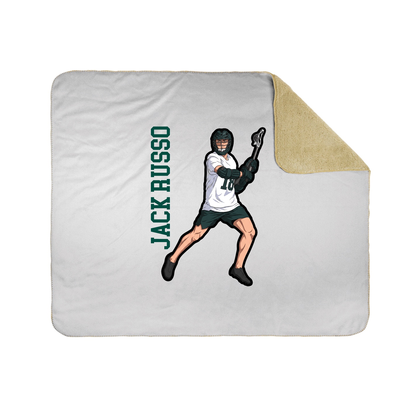 Throw Blanket — Name Vertical in White