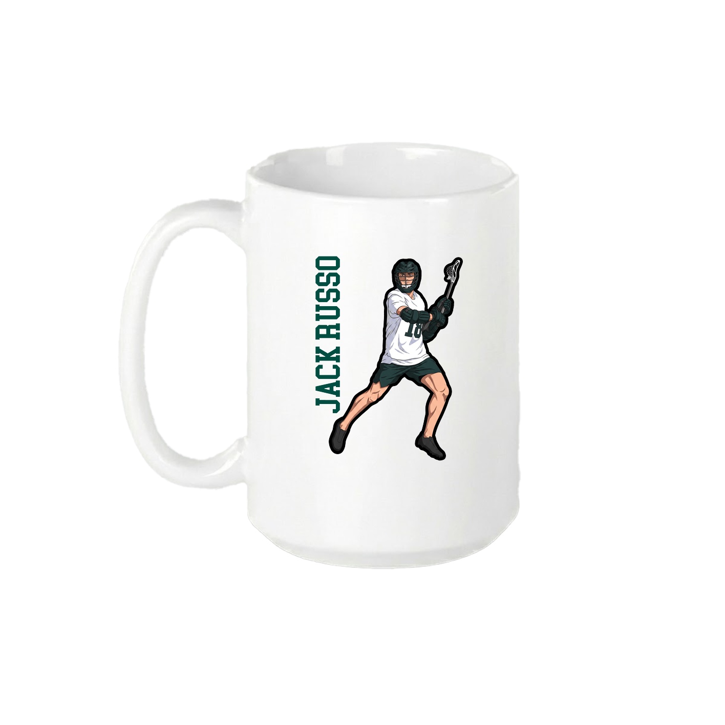 15oz Coffee Mug — Name Vertical in White