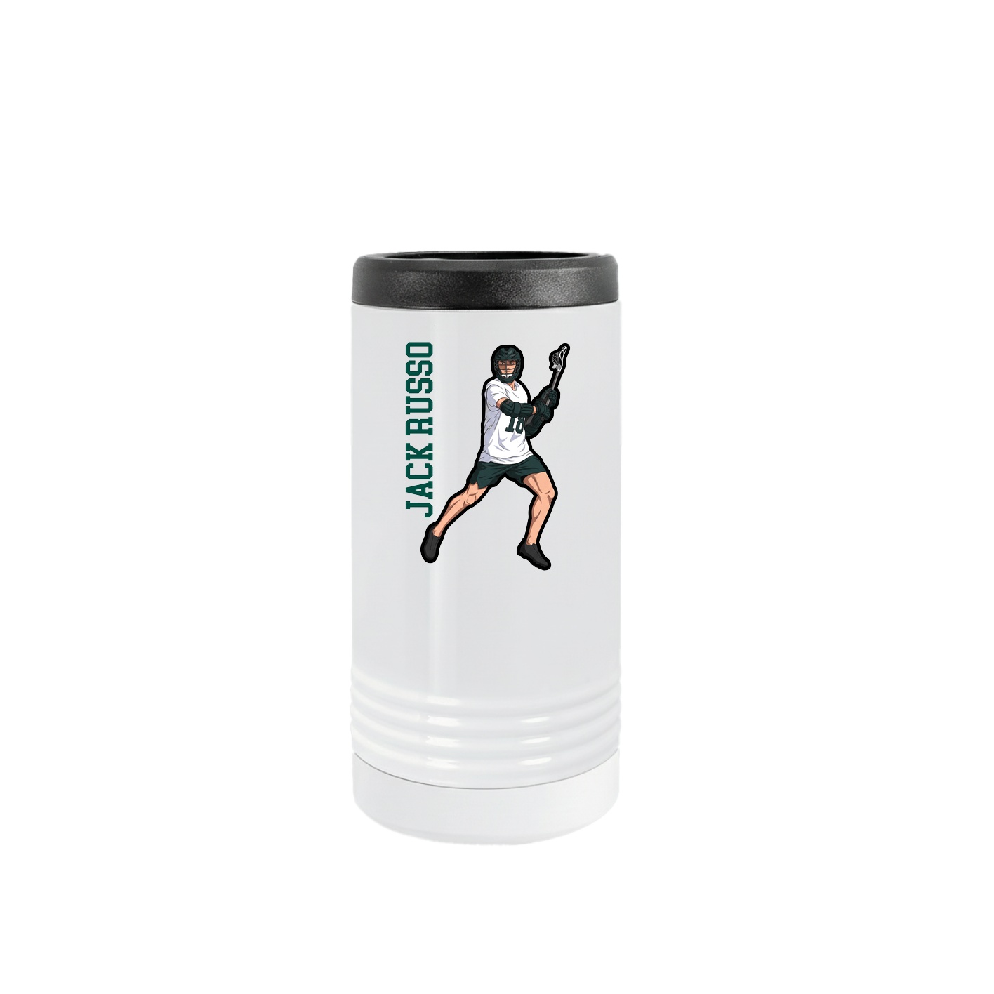 Slim Beverage Holder — Name Vertical in White
