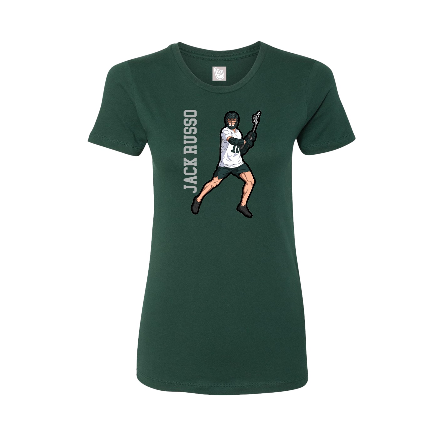 Fitted Women's Tee — Name Vertical in Green