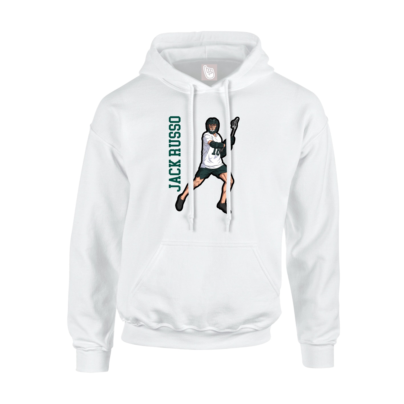 Hoodie — Name Vertical in White