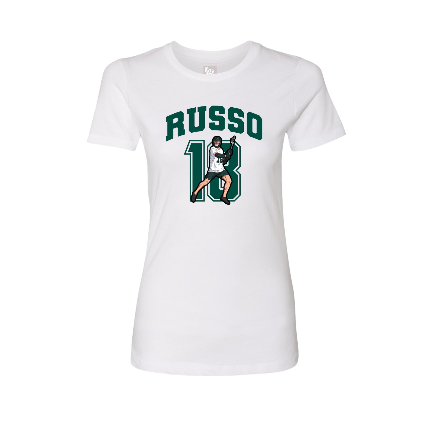 Fitted Women's Tee — Number in White
