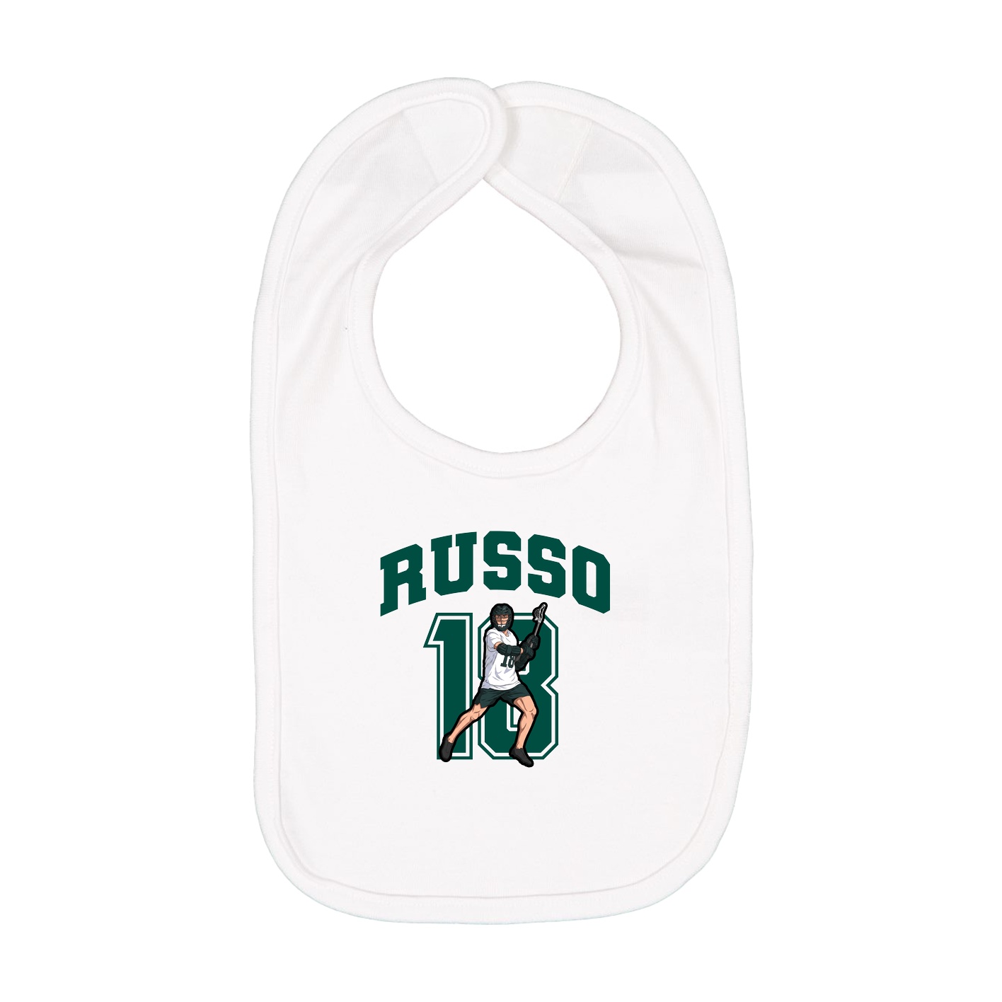 Infant Bib — Number in White