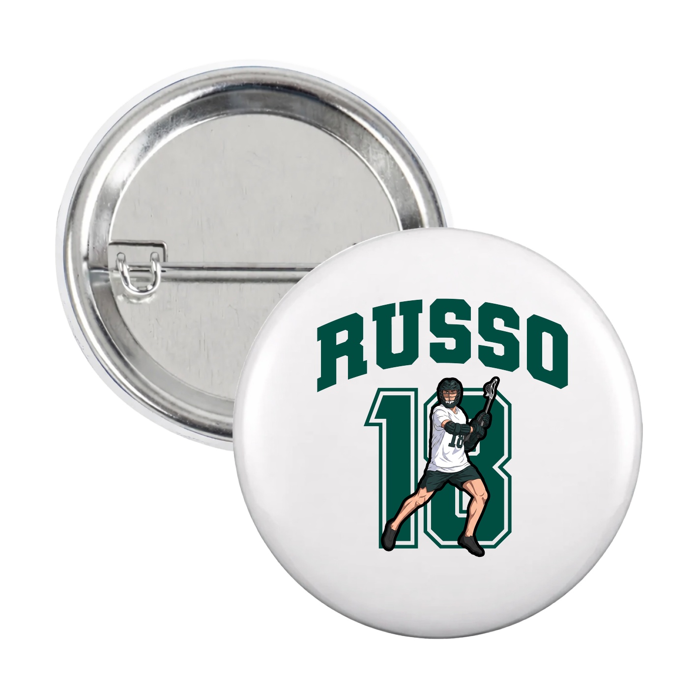 Game Day Button — Number in White