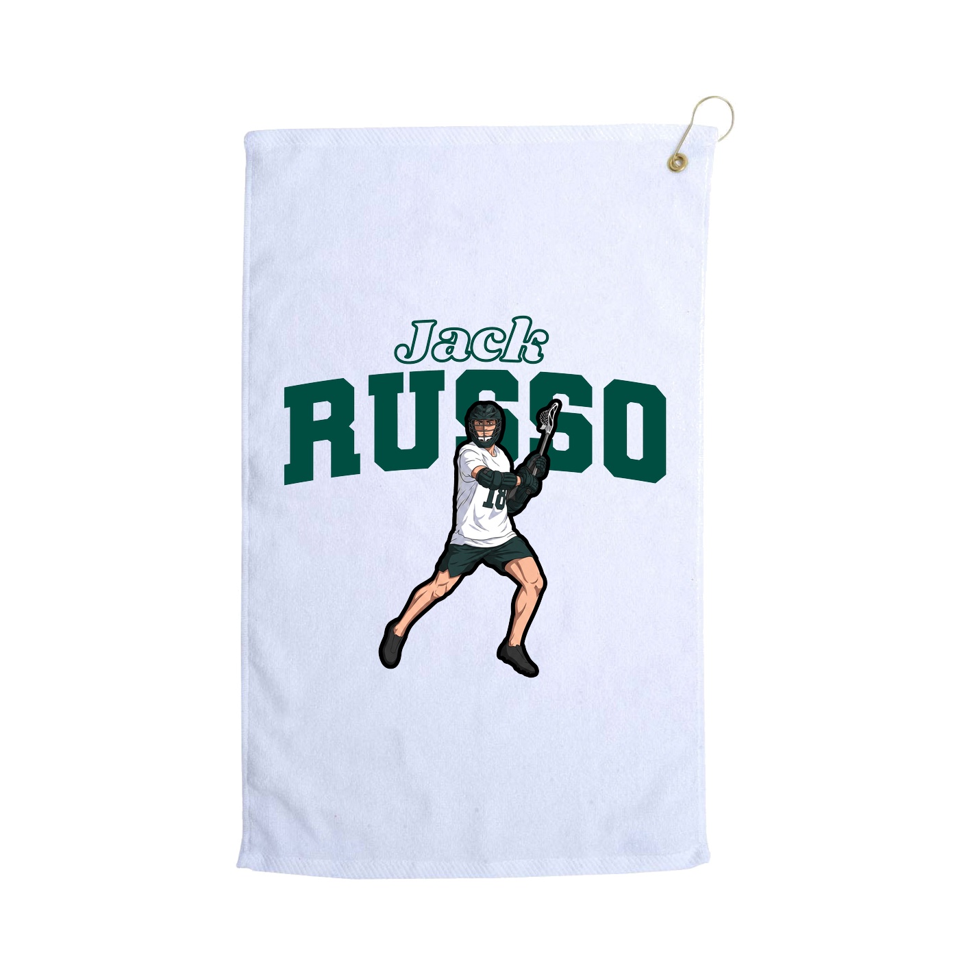 Golf Towel — Name Arch in White