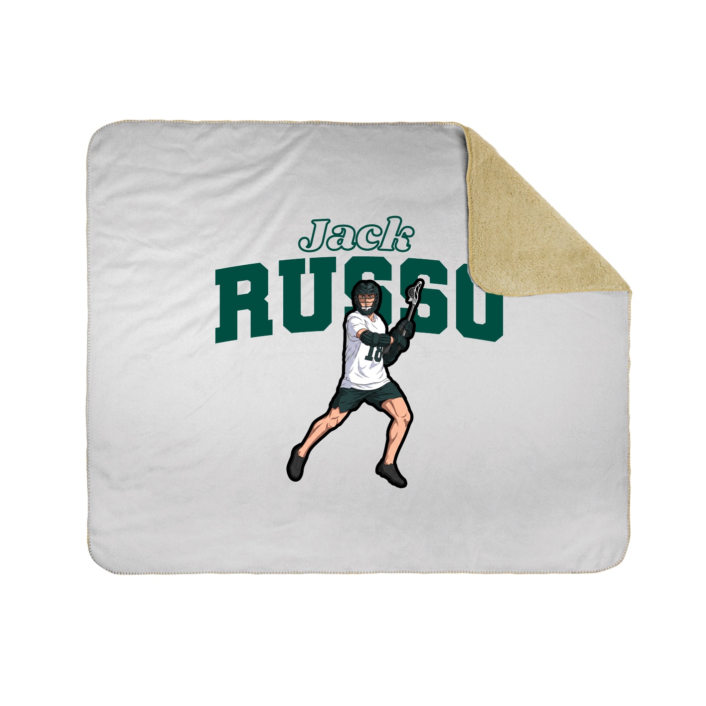 Throw Blanket — Name Arch in White