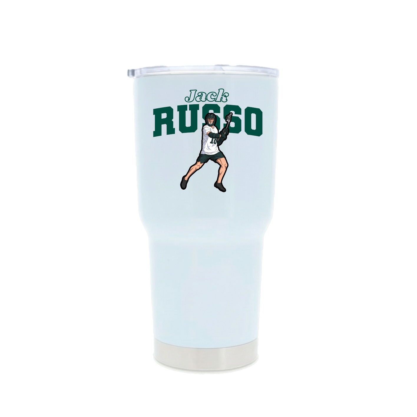 30oz Stainless Steel Tumbler — Name Arch in White