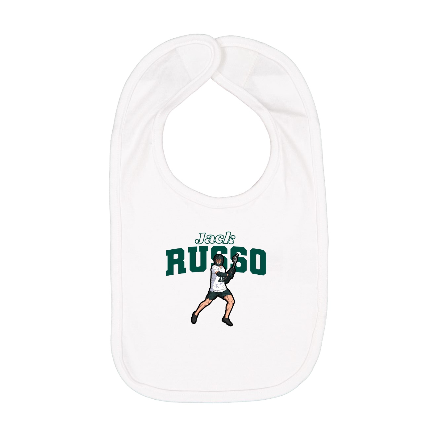 Infant Bib — Name Arch in White