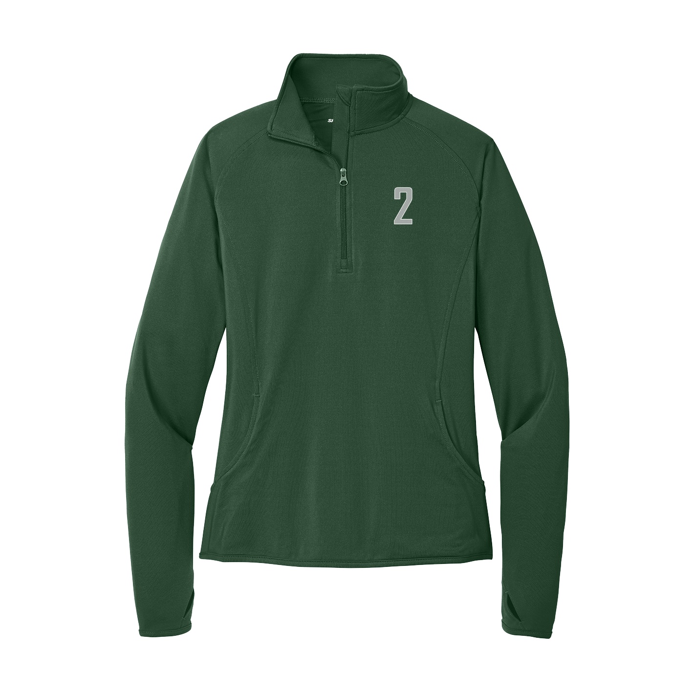 Women's Q-Zip Pullover — Front Shirsy in Green
