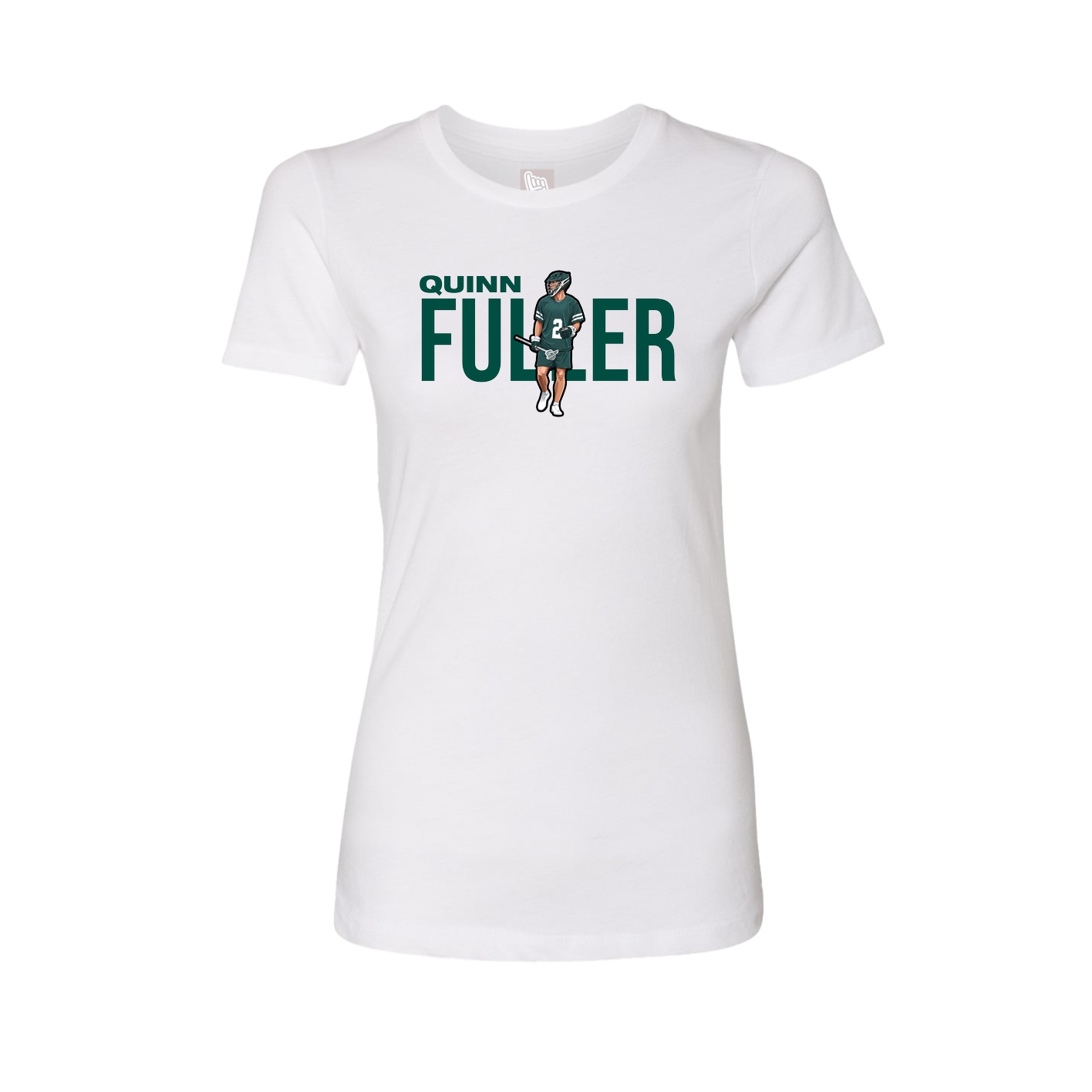 Fitted Women's Tee — Player Name in White