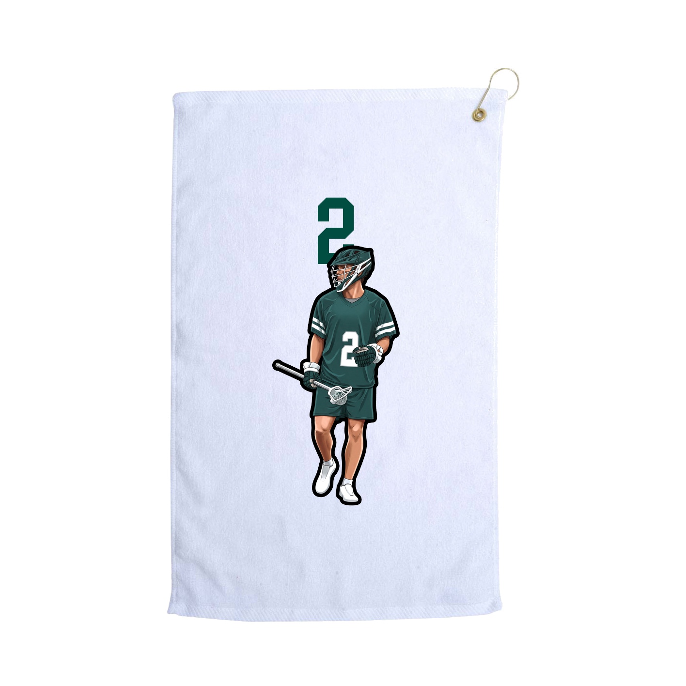 Golf Towel — Number Top in White