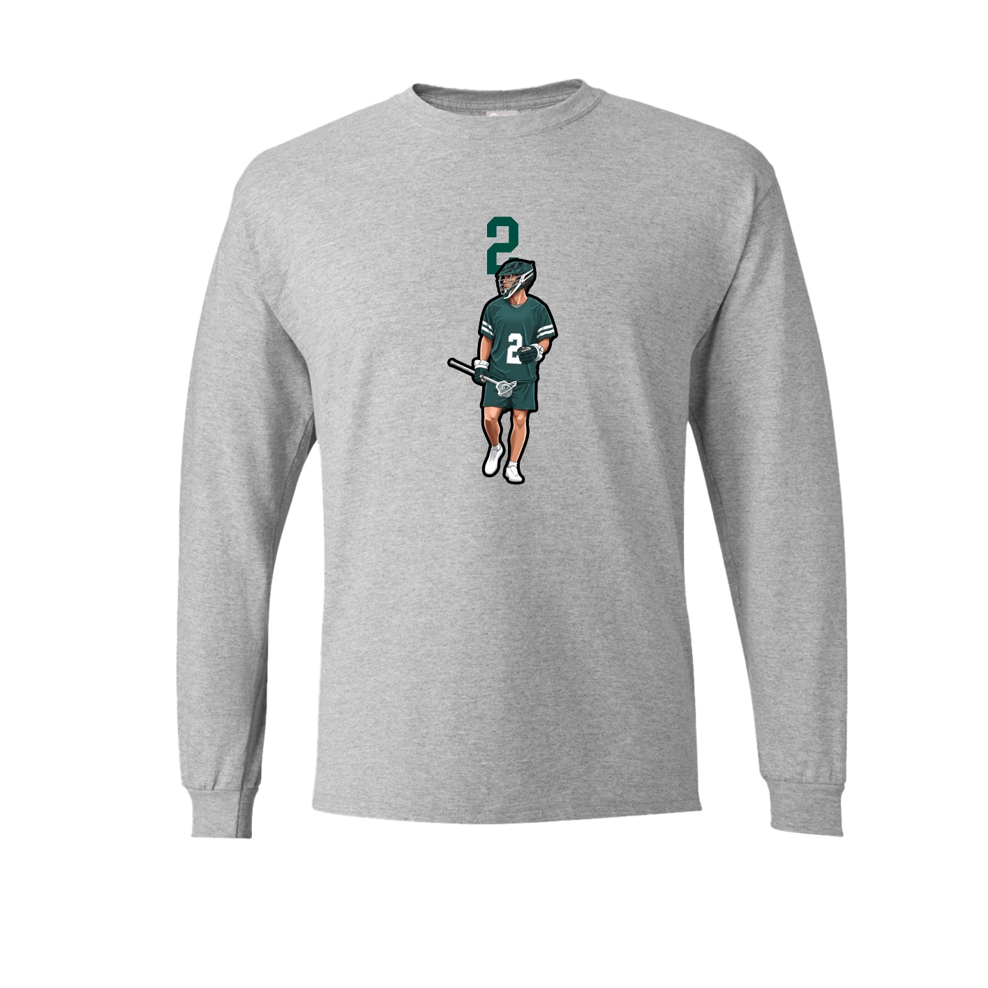 Long Sleeve Tee — Number Top in Grey