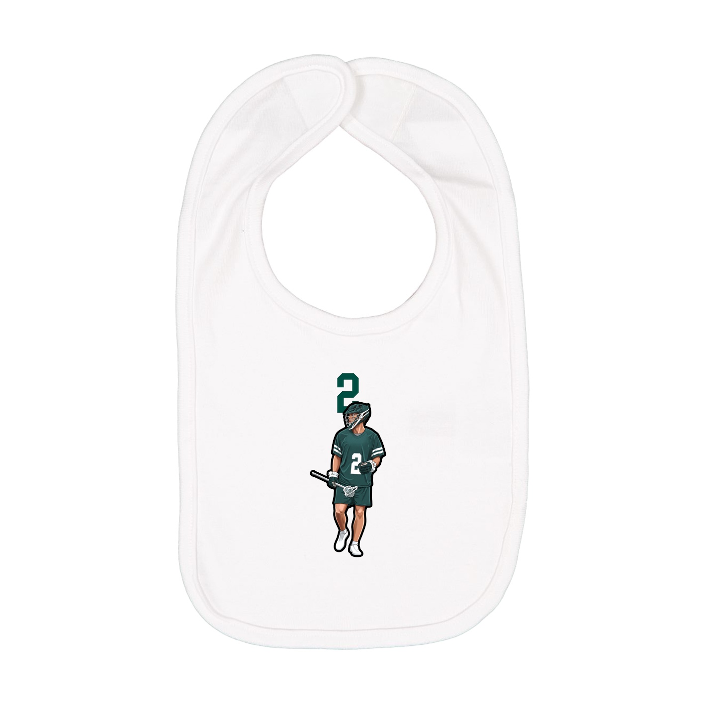 Infant Bib — Number Top in White
