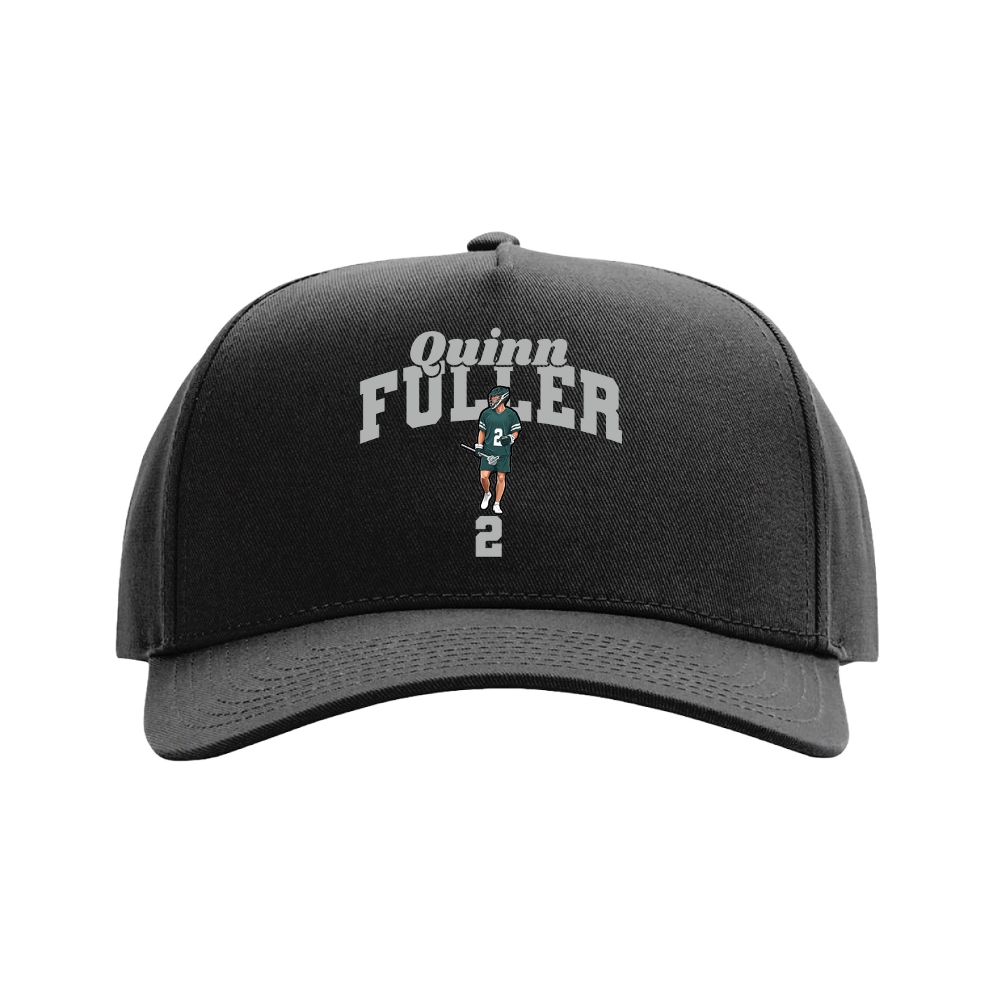 Full Fabric Five-Panel Champ Cap — Signature Arch in Black