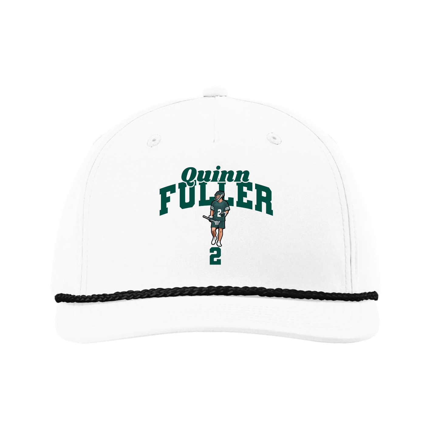 Five-Panel Classic Rope Cap — Signature Arch in White