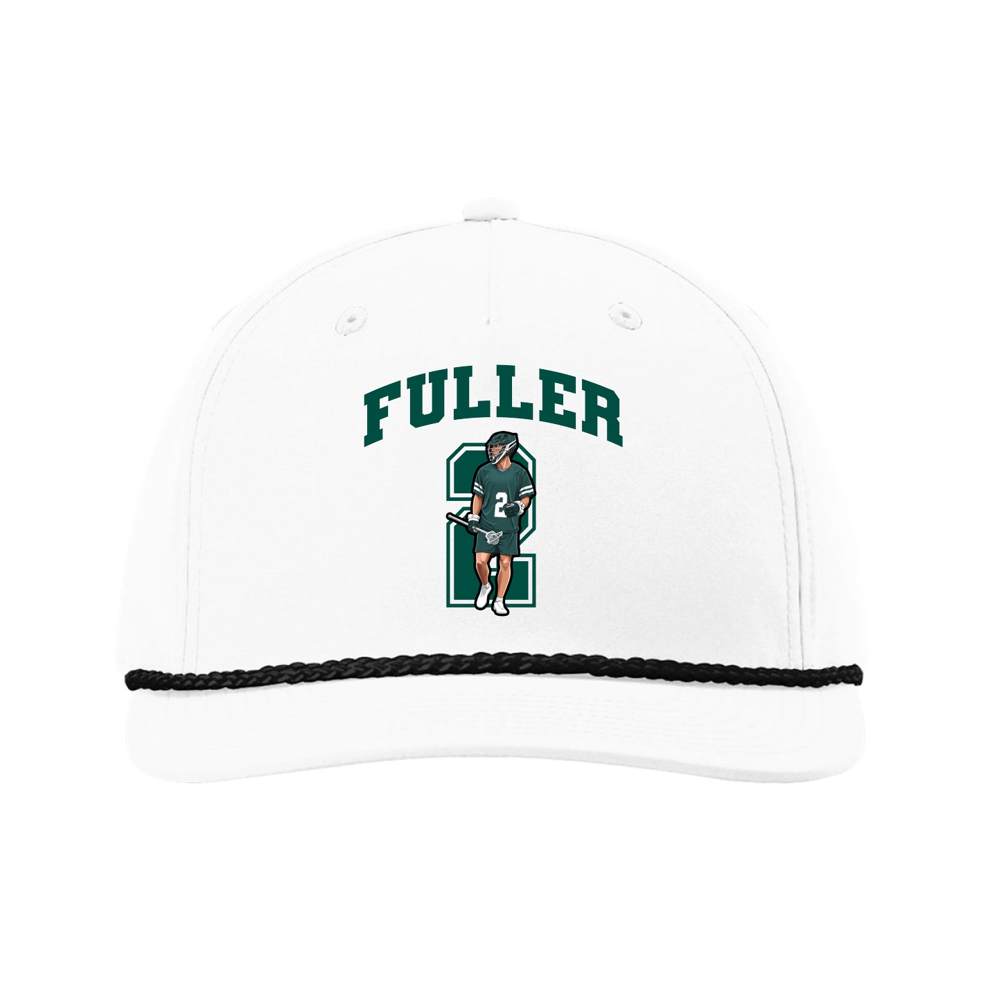 Five-Panel Classic Rope Cap — Number in White
