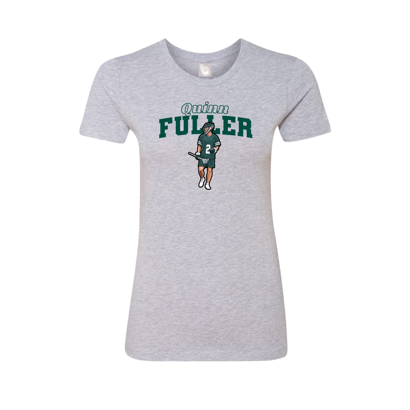 Fitted Women's Tee — Name Arch in Grey