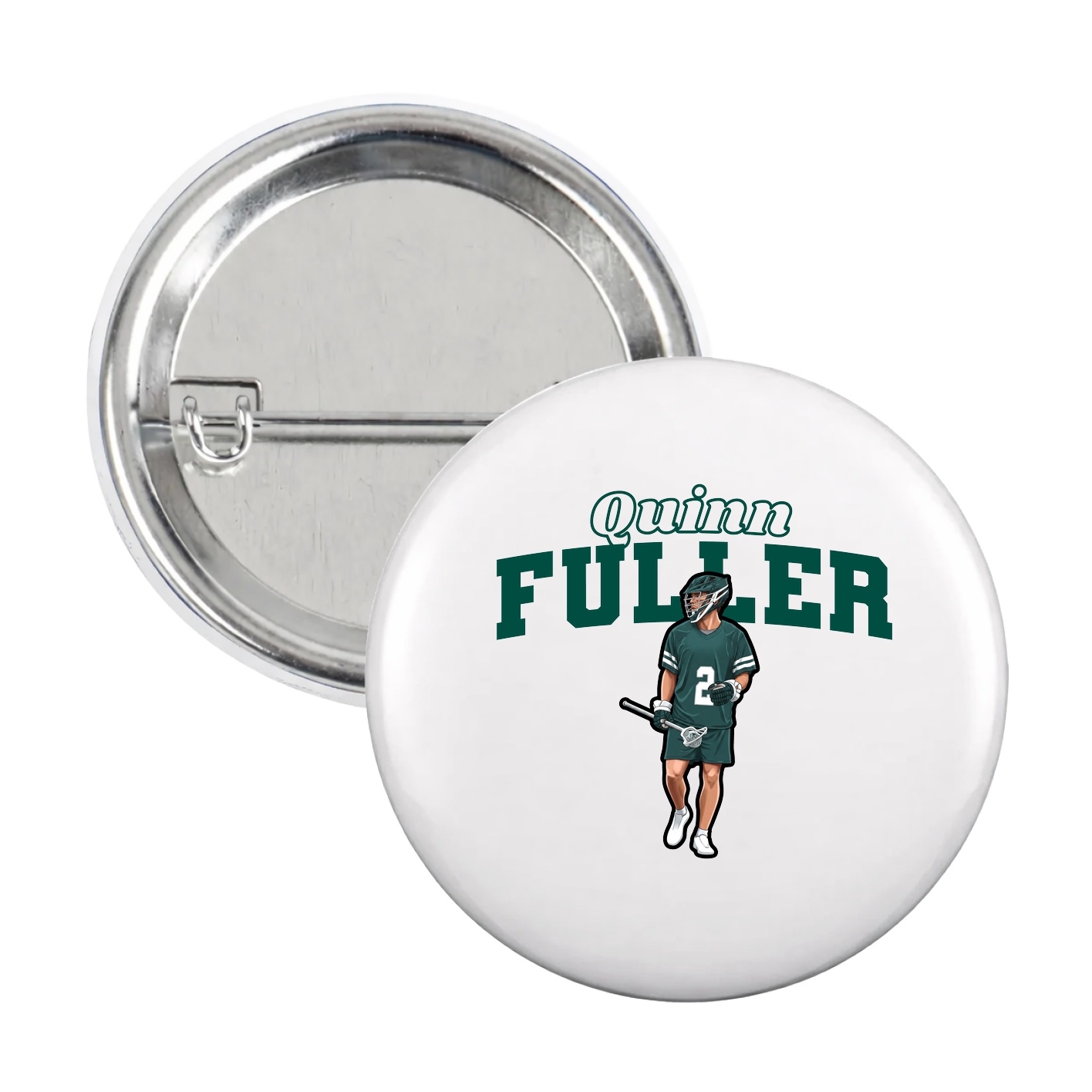 Game Day Button — Name Arch in White