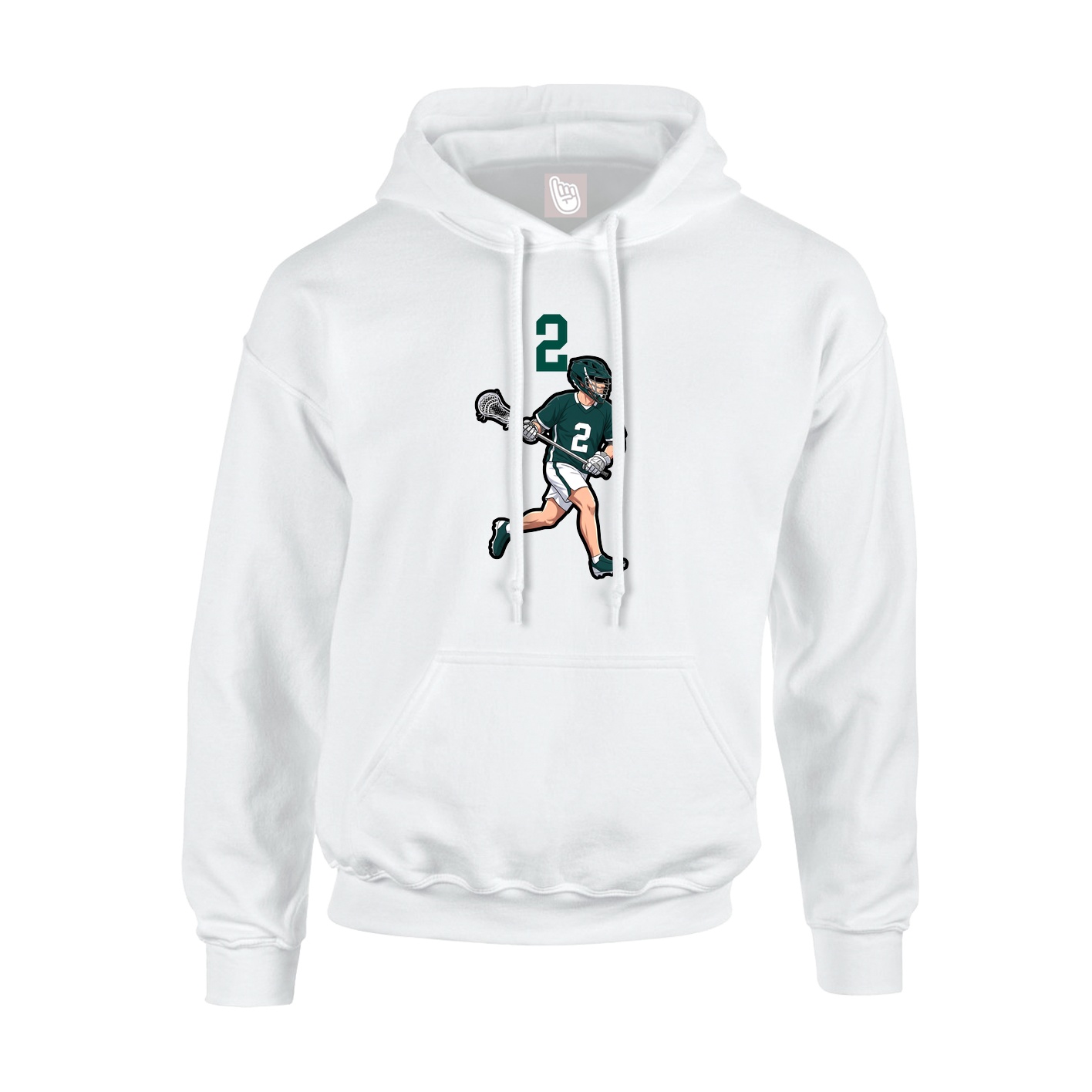 Youth Hoodie — Number Top in White