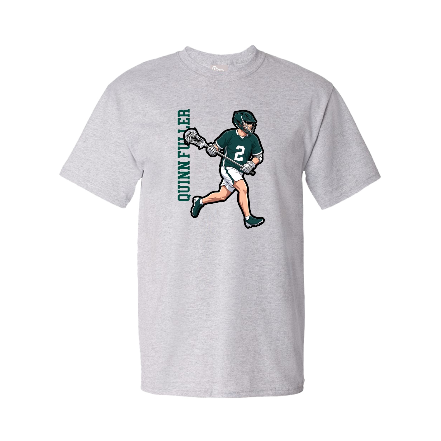 Tee — Name Vertical in Grey