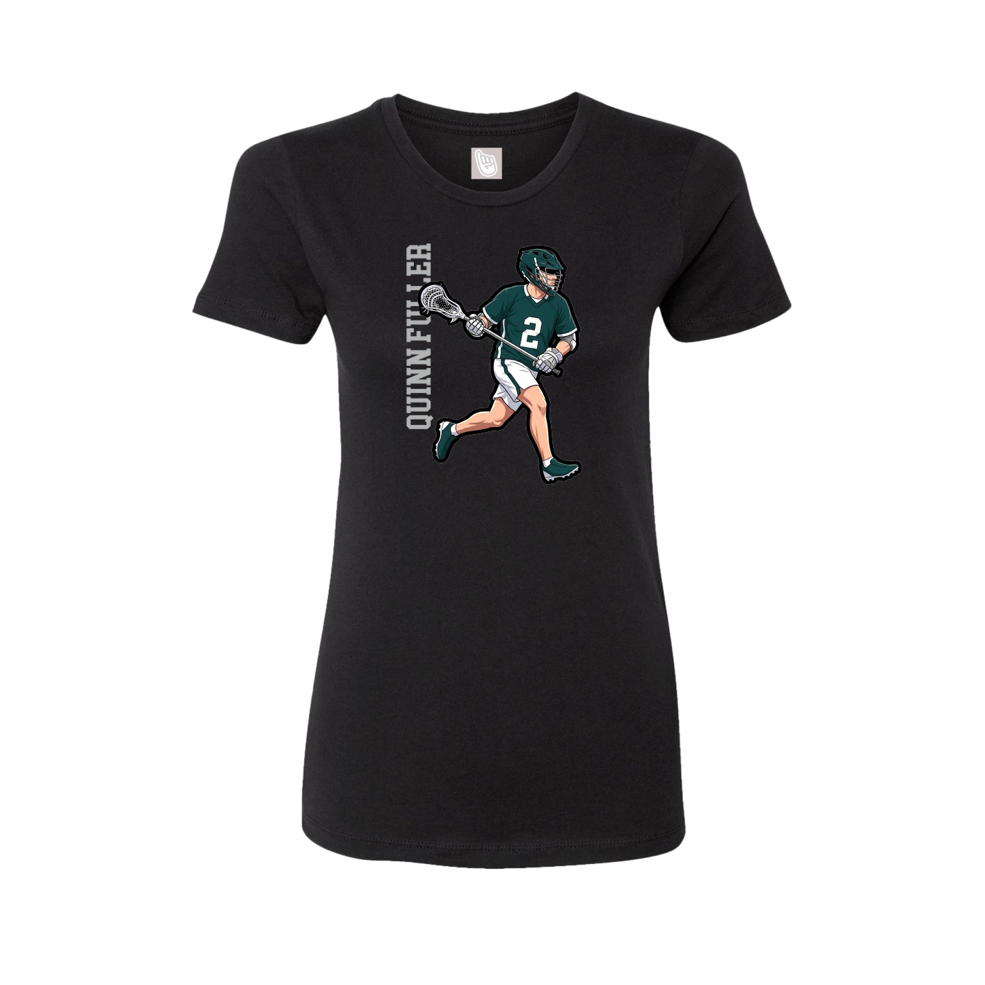 Fitted Women's Tee — Name Vertical in Black