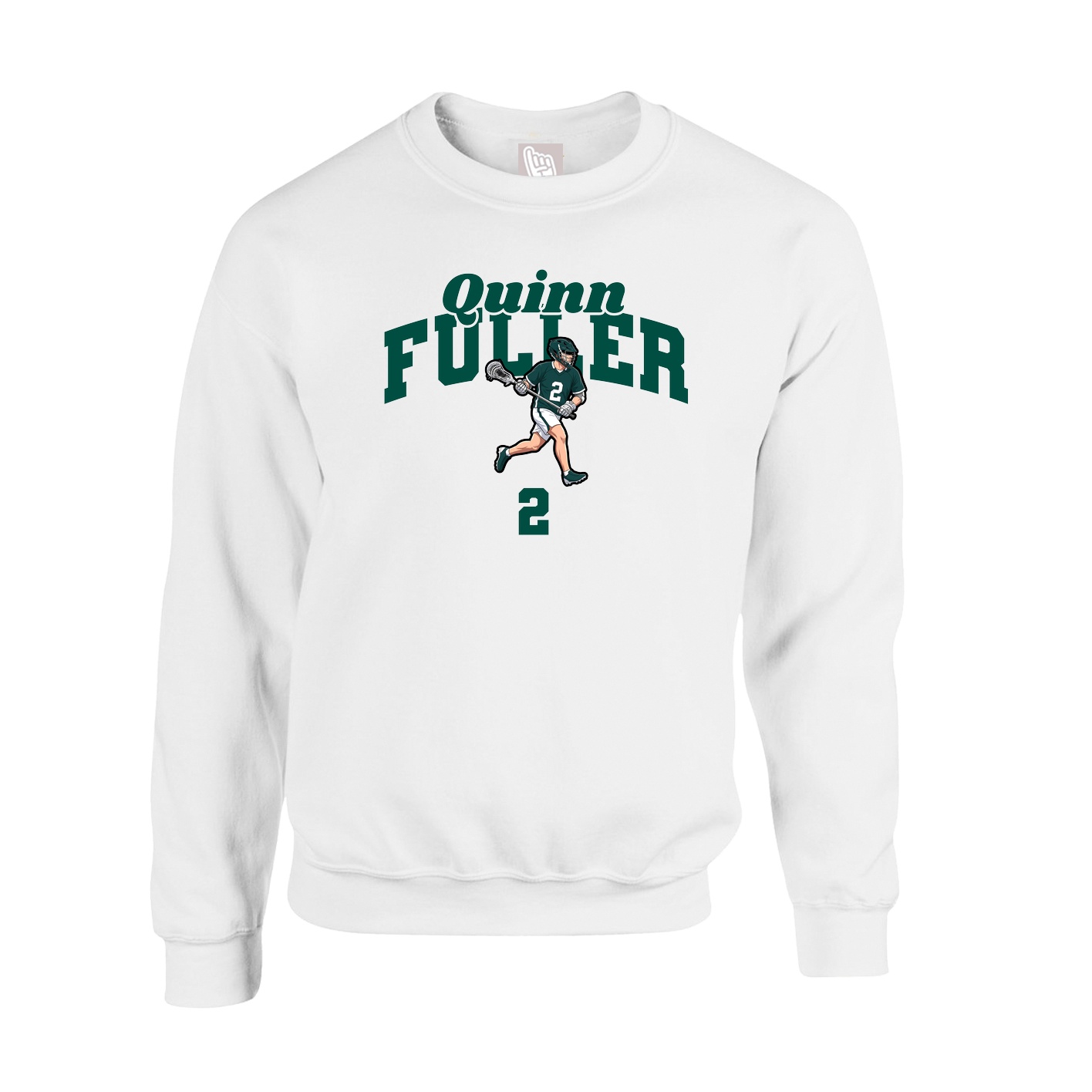 Fleece Crew — Signature Arch in White