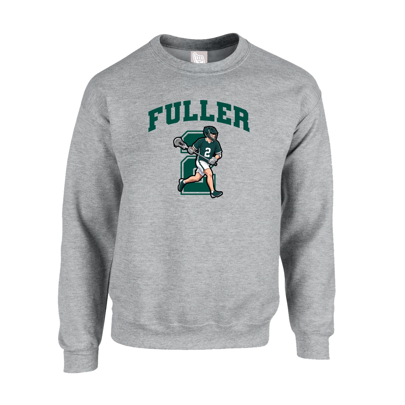 Fleece Crew — Number in Grey