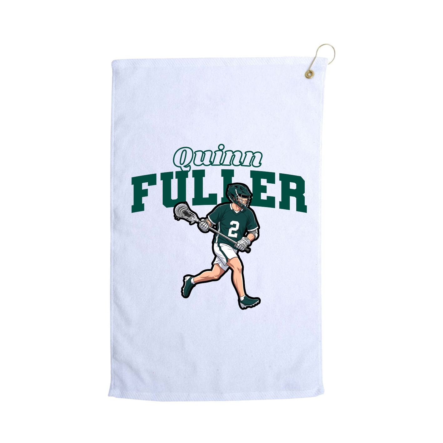 Golf Towel — Name Arch in White