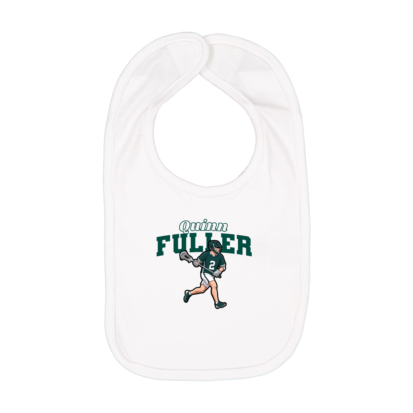 Infant Bib — Name Arch in White