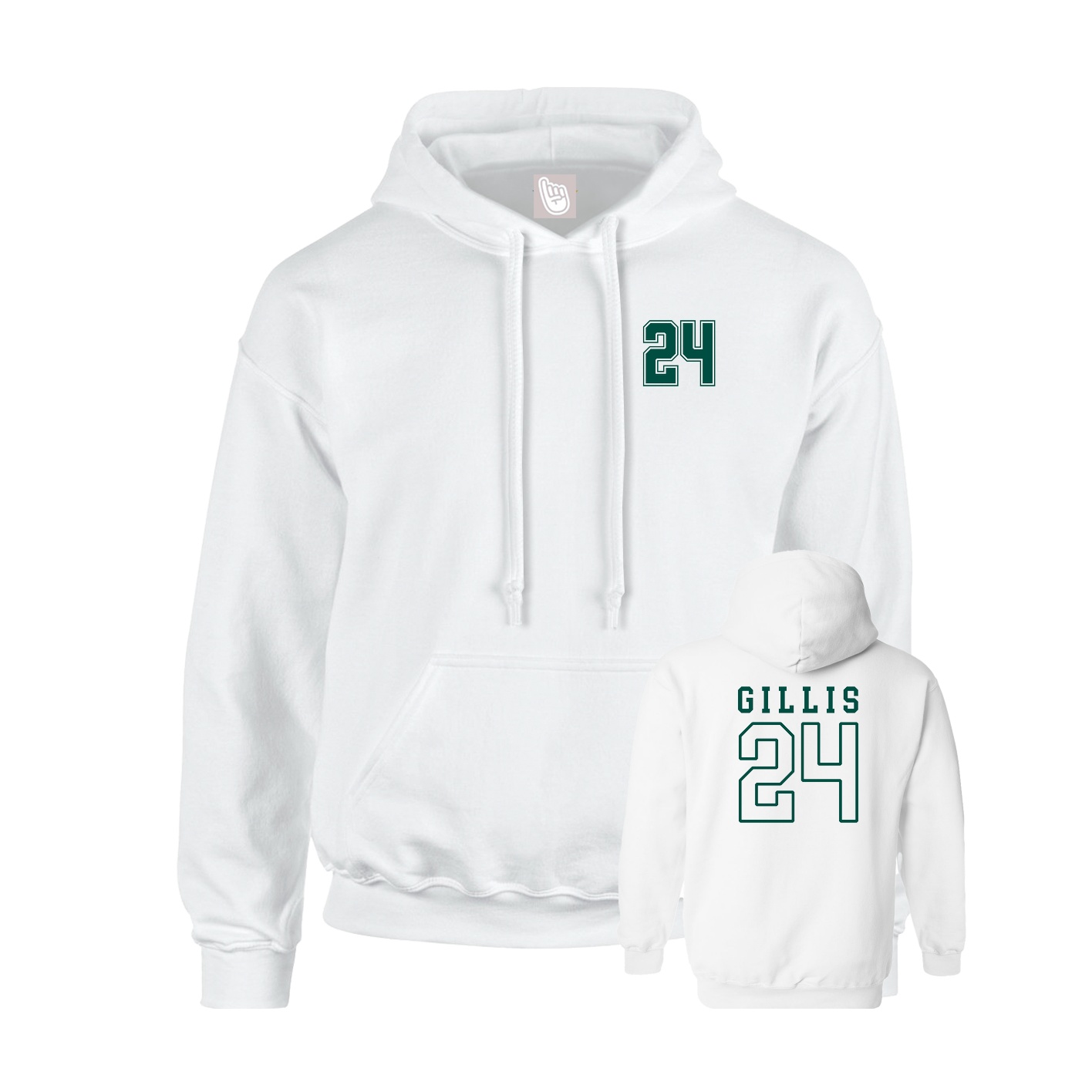 Hoodie — Chest Back in White