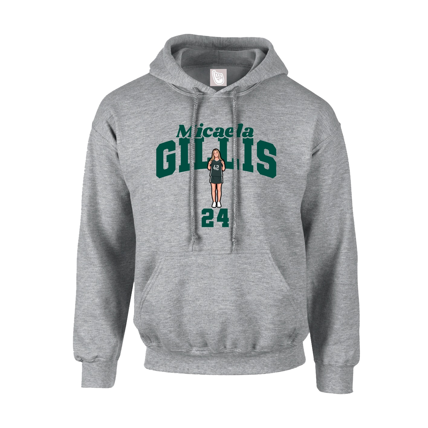 Youth Hoodie — Signature Arch in Grey