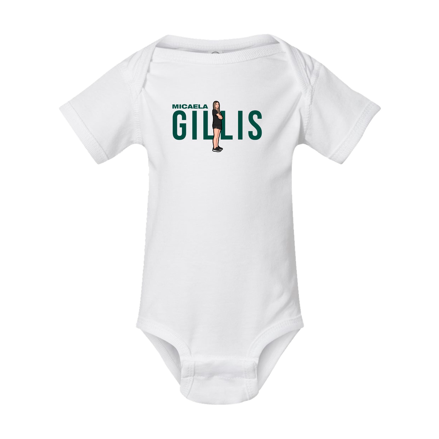 Baby Onesie — Player Name in White
