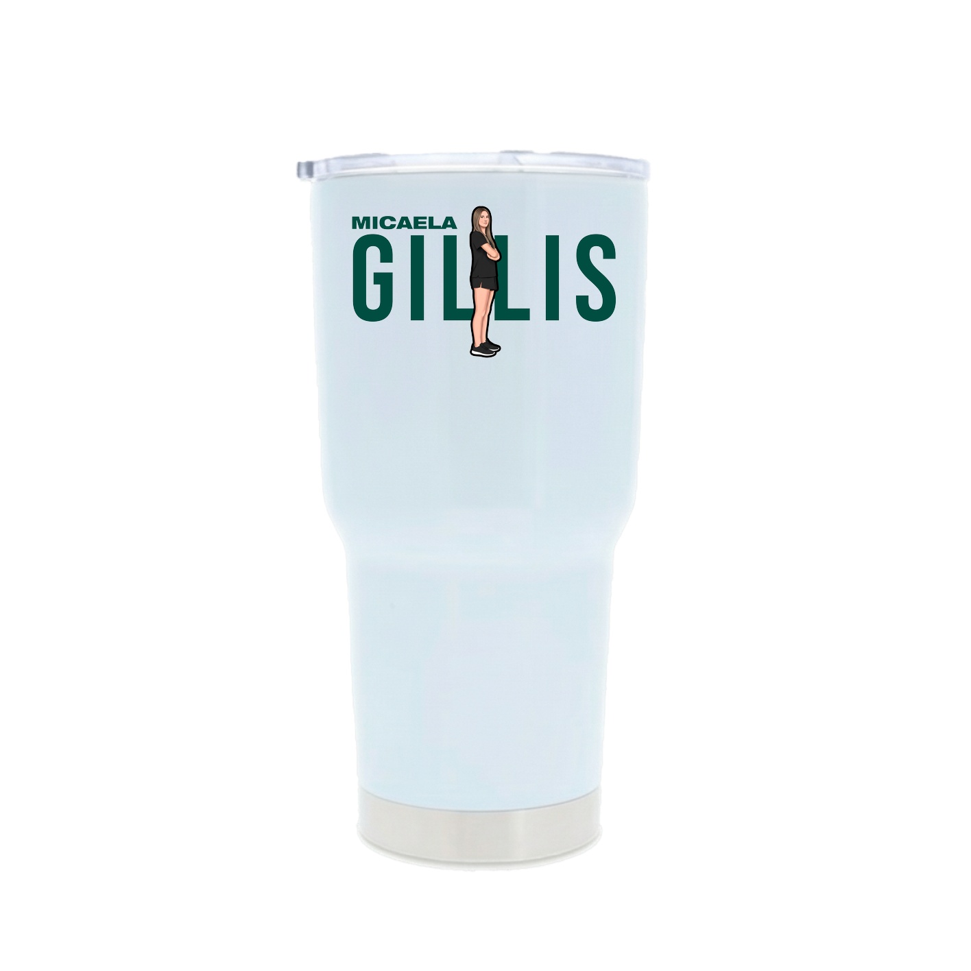 30oz Stainless Steel Tumbler — Player Name in White