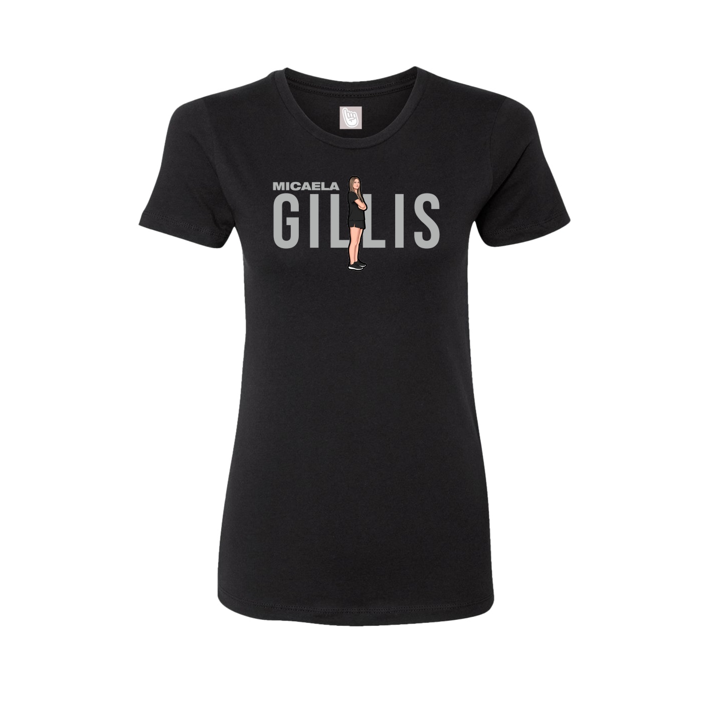 Fitted Women's Tee — Player Name in Black