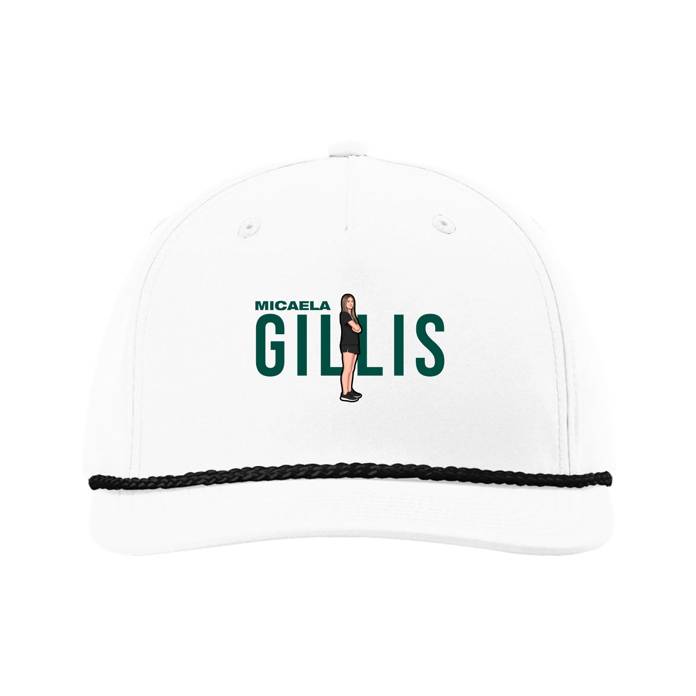 Five-Panel Classic Rope Cap — Player Name in White