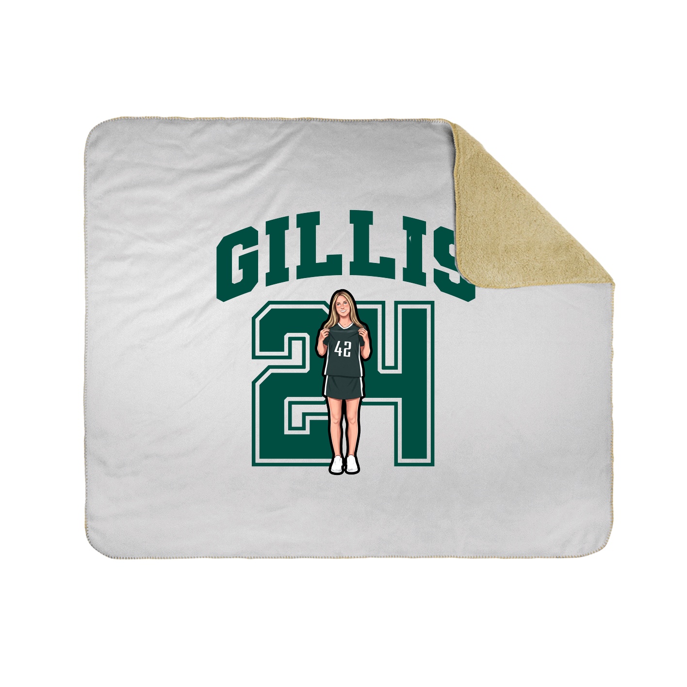 Throw Blanket — Number in White