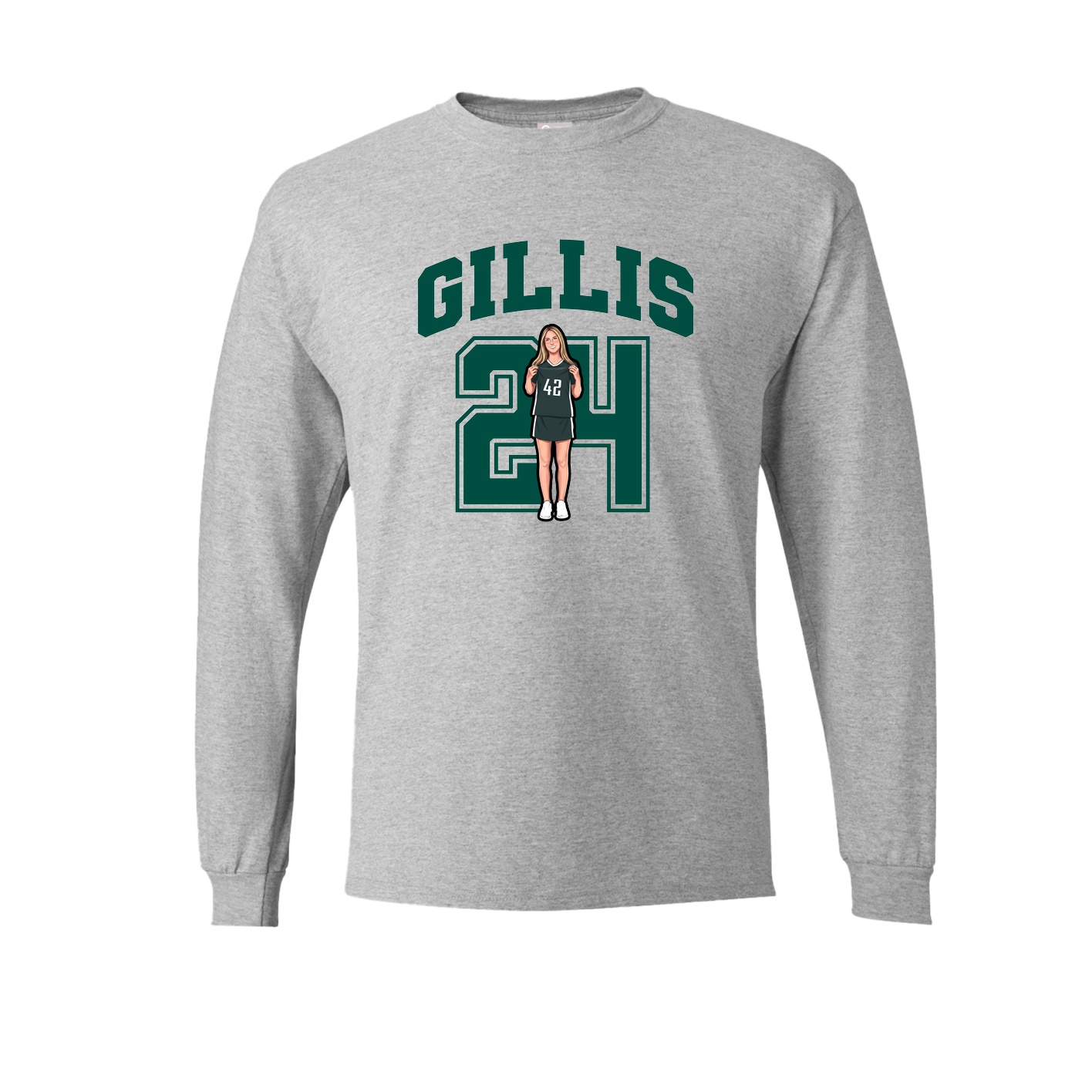 Long Sleeve Tee — Number in Grey