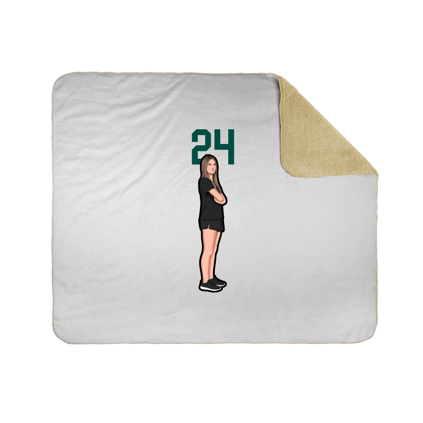 Throw Blanket — Number Top in White