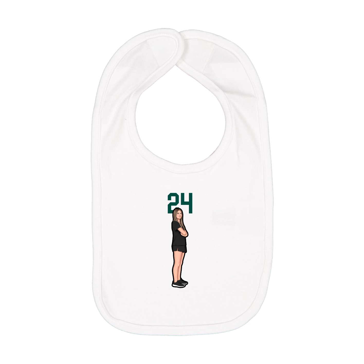 Infant Bib — Number Top in White