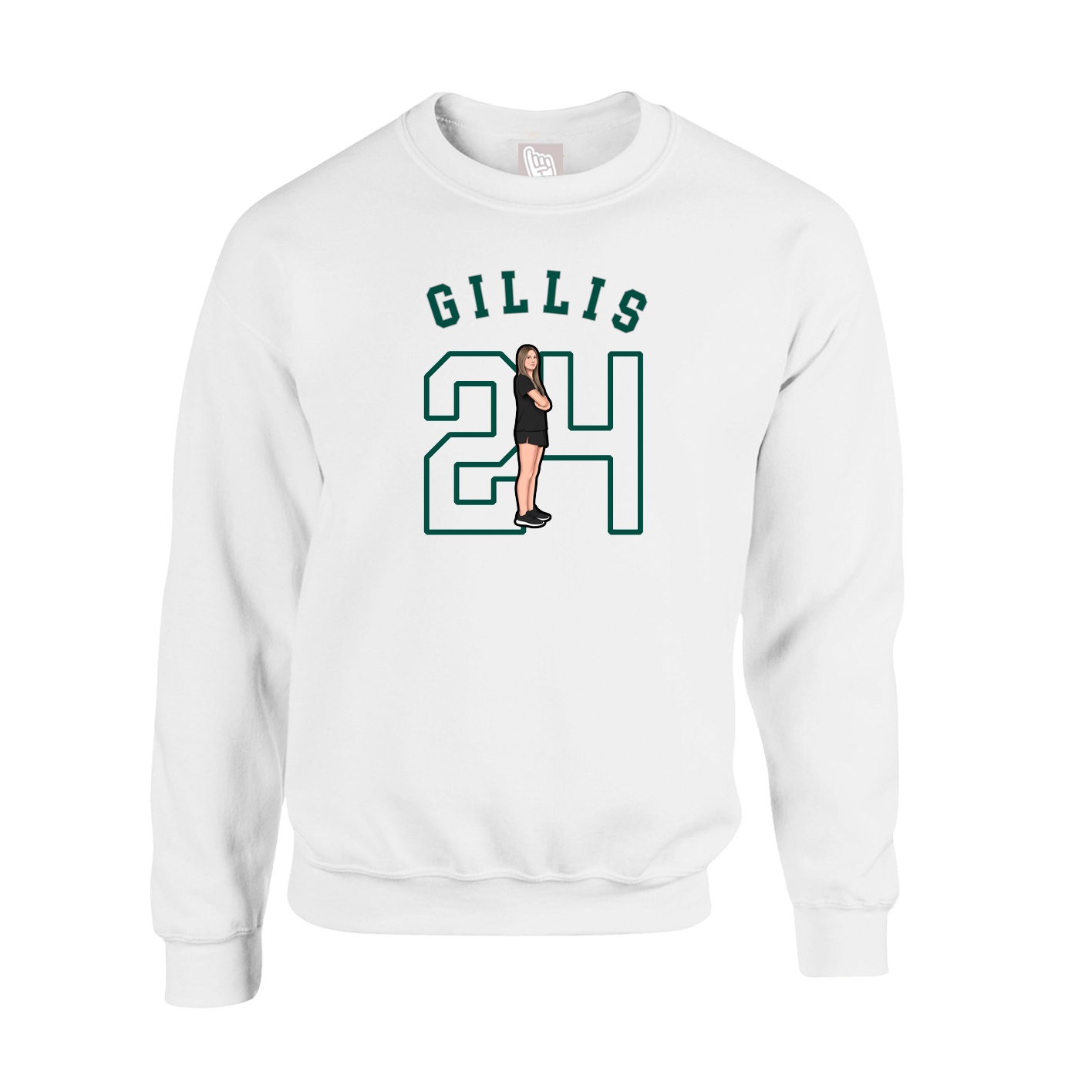 Fleece Crew — Shirsey Arch in White