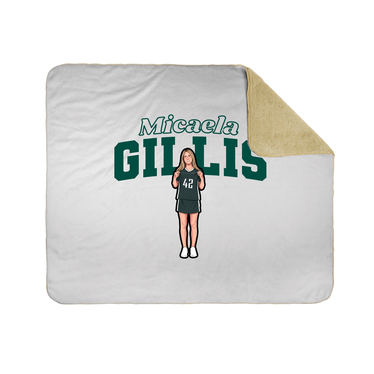 Throw Blanket — Name Arch in White
