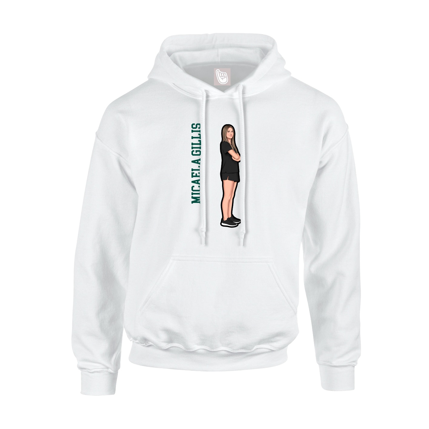 Hoodie — Name Vertical in White