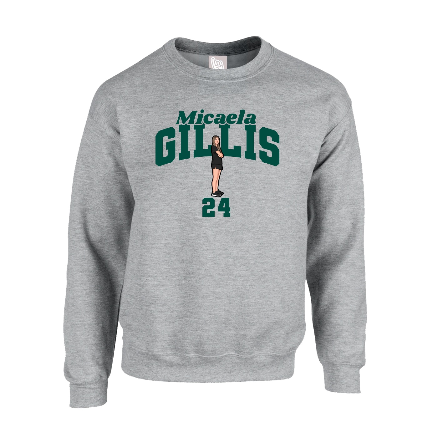 Fleece Crew — Signature Arch in Grey