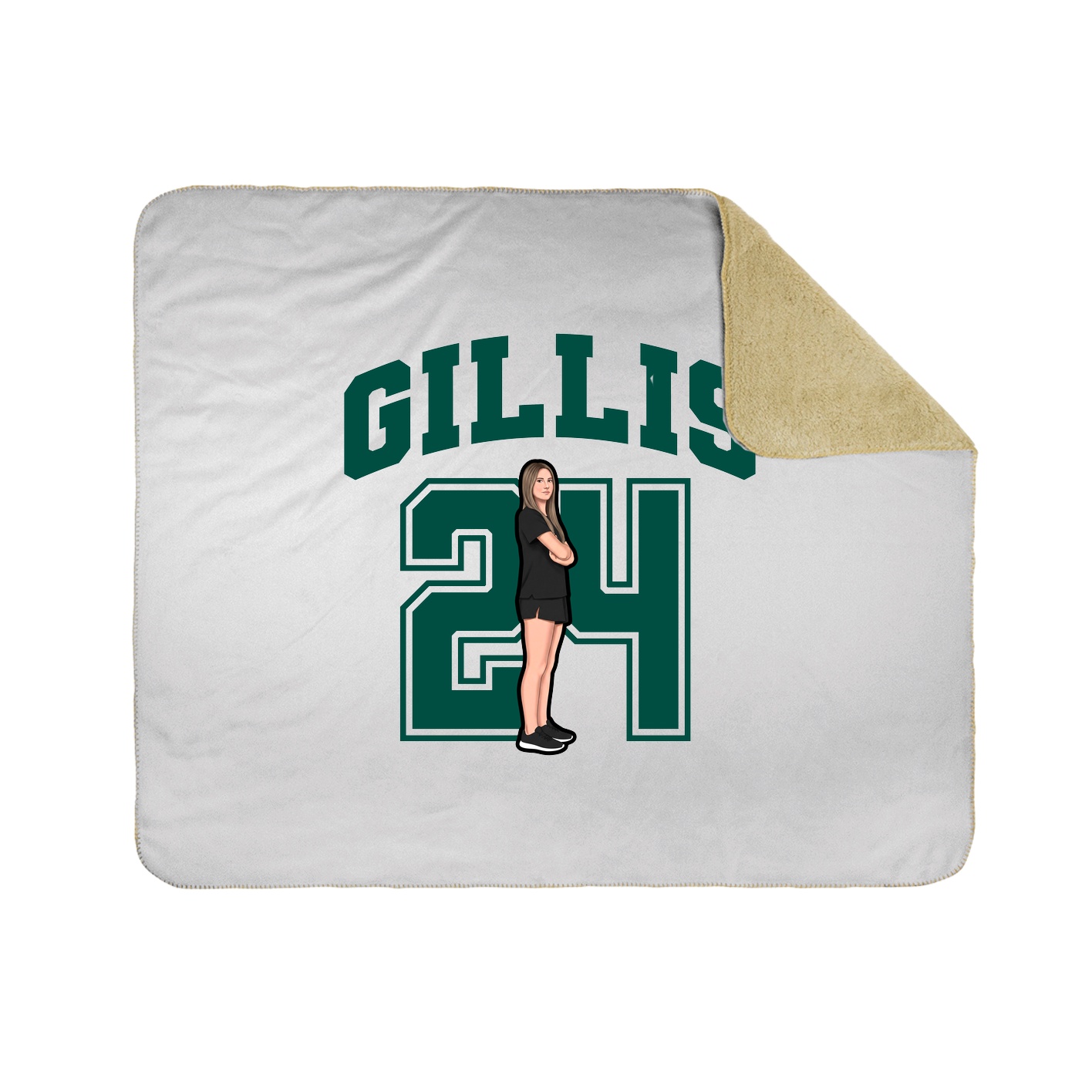 Throw Blanket — Number in White