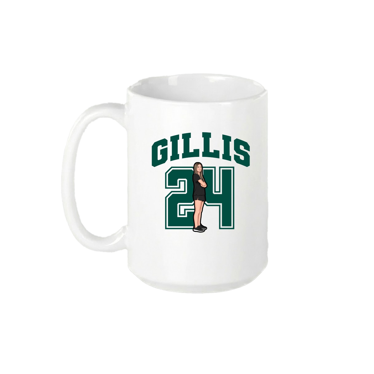 15oz Coffee Mug — Number in White