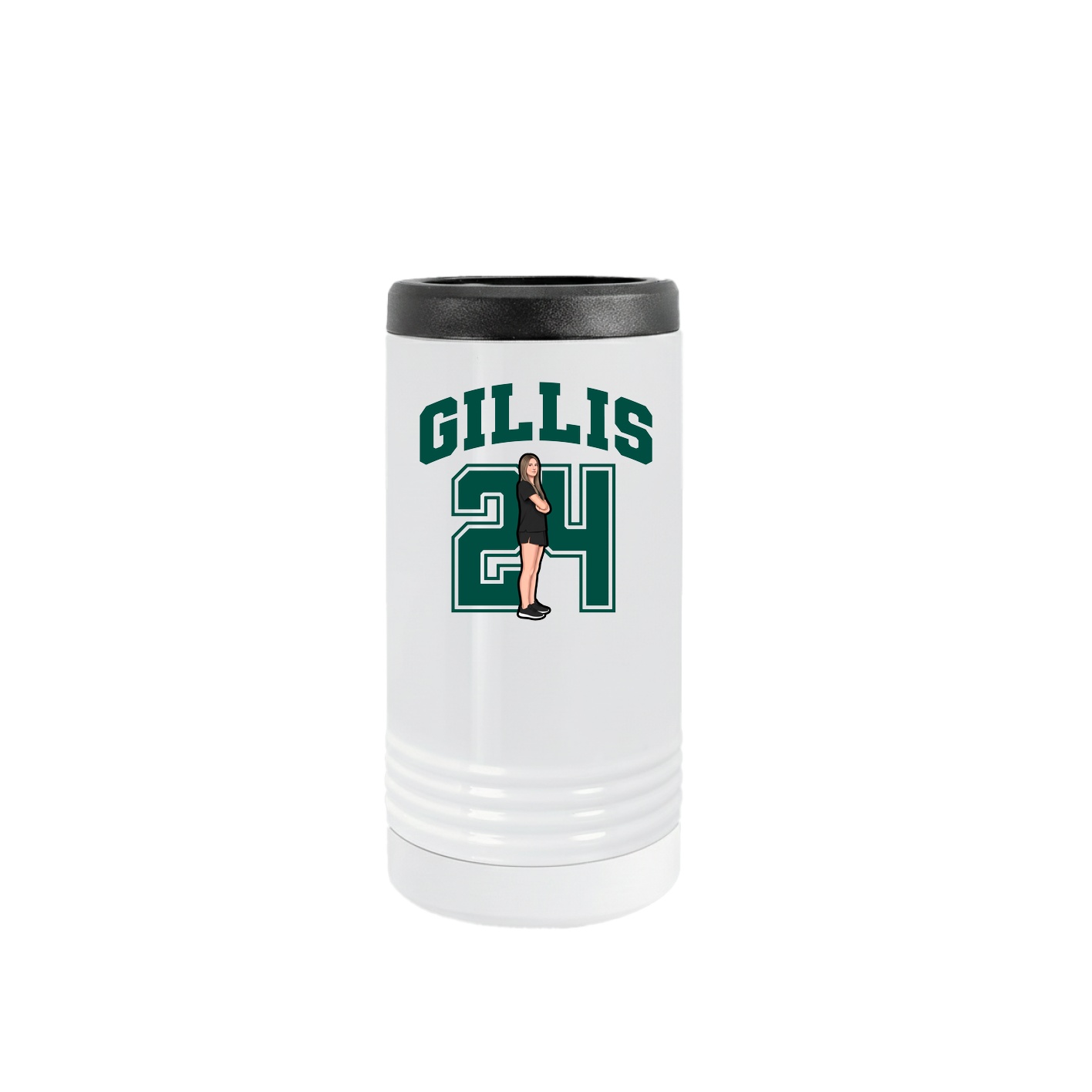 Slim Beverage Holder — Number in White
