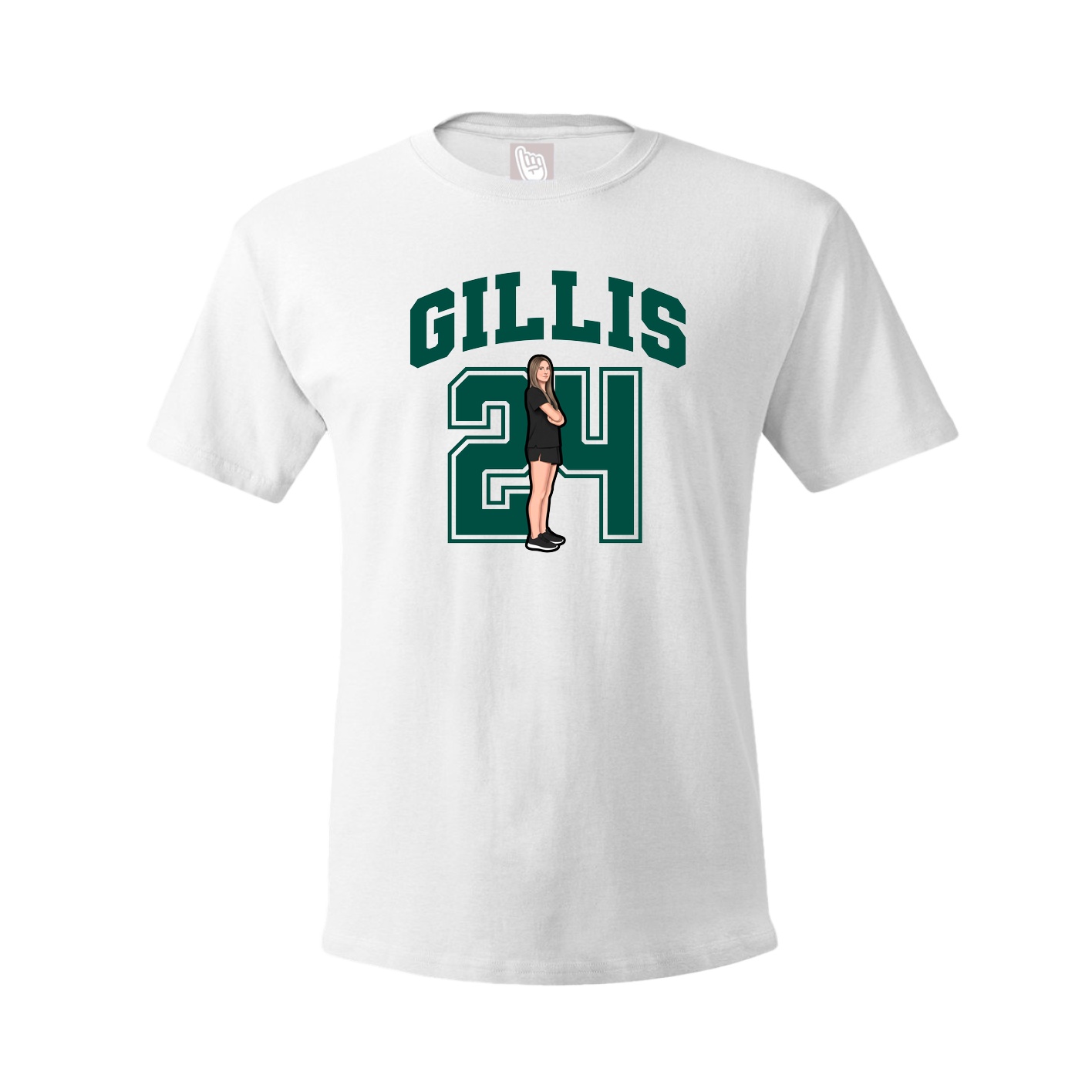 Youth Tee — Number in White